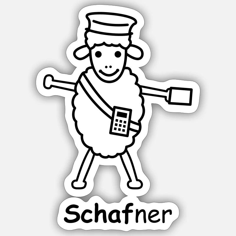 TIB_Schaf-ner - Sticker Größe S (10 x 10 cm) - Mattweiß