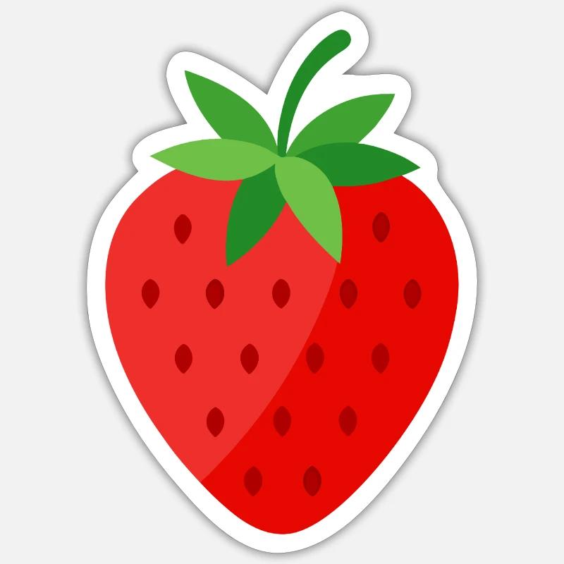 Erdbeere - Sticker Größe S (10 x 10 cm) - Mattweiß
