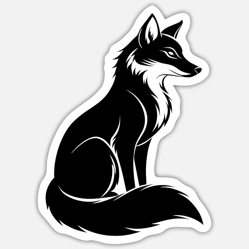 Fuchs - Sticker Größe S (10 x 10 cm) - Mattweiß