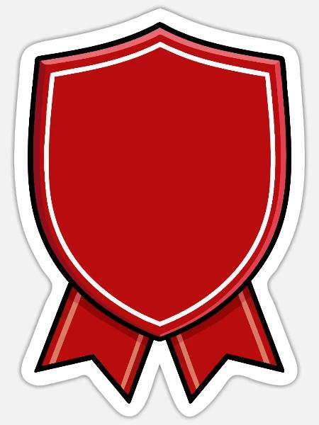 Rotes Award-Bandabzeichen - Sticker Größe S (10 x 10 cm) - Mattweiß