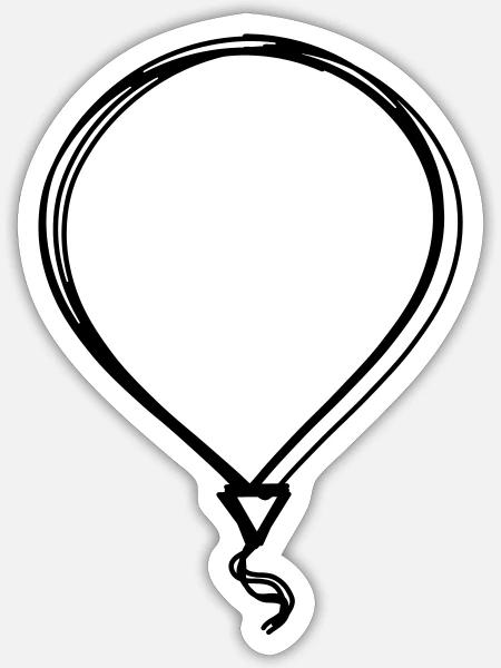 Luftballon handgezeichnet - Sticker Größe S (10 x 10 cm) - Mattweiß