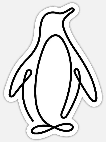 Pinguin Frontansicht Antarktis Winter Tierliebe - Sticker Größe S (10 x 10 cm) - Mattweiß