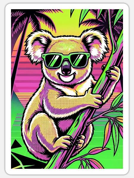 Koala - Sticker Größe S (10 x 10 cm) - Mattweiß