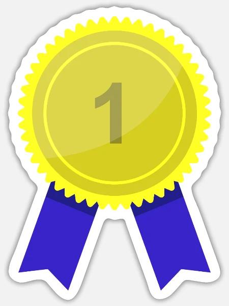 Medaille - Sticker Größe S (10 x 10 cm) - Mattweiß
