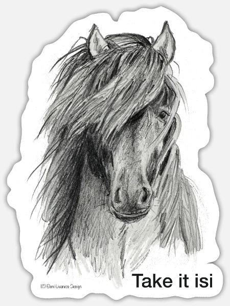 Islandpferd - Sticker Größe S (10 x 10 cm) - Mattweiß