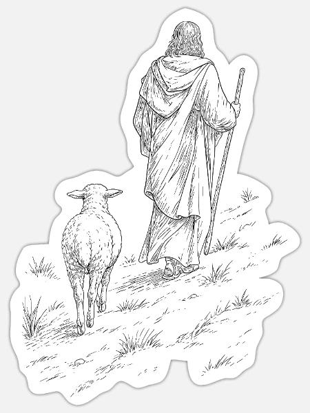 Jesus – Der Weg - Sticker Größe S (10 x 10 cm) - Mattweiß