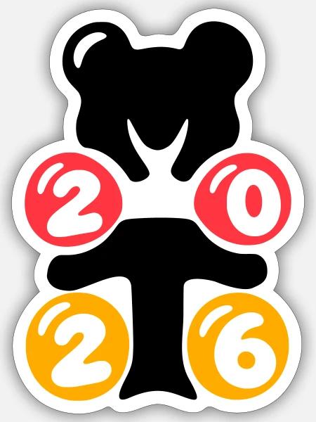Logo_2026_final_layers - Sticker Größe S (10 x 10 cm) - Mattweiß