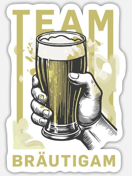 Team Bräutigam Prost - Sticker Größe S (10 x 10 cm) - Mattweiß