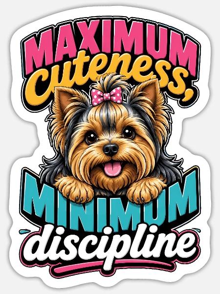 Yorkshire Terrier - Sticker Größe S (10 x 10 cm) - Mattweiß