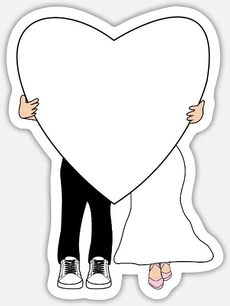 Love Language – Couple Heart - Sticker Größe S (10 x 10 cm) - Mattweiß