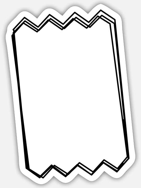 Kassenbon handgezeichnet - Sticker Größe S (10 x 10 cm) - Mattweiß