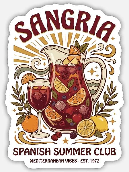 Sangria - Sticker Größe S (10 x 10 cm) - Mattweiß