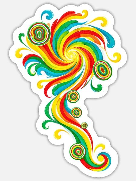 Pravaha - Sticker Größe S (10 x 10 cm) - Mattweiß