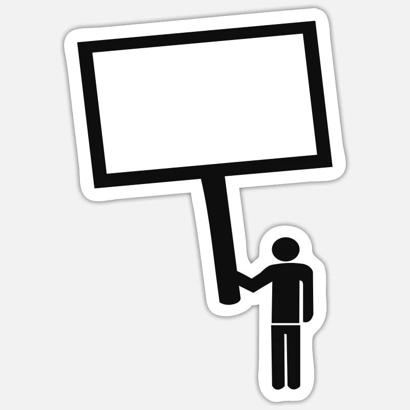 Text - Message - Protest - Sticker size S (10 x 10 cm) - white matte