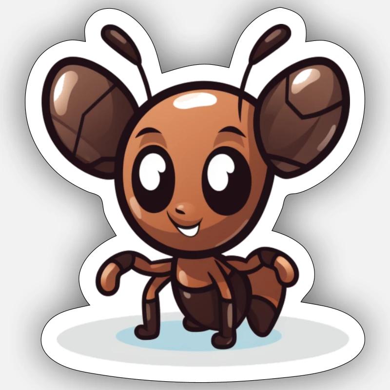 Insecte fourmis - Sticker taille S (10 x 10 cm) - blanc mat