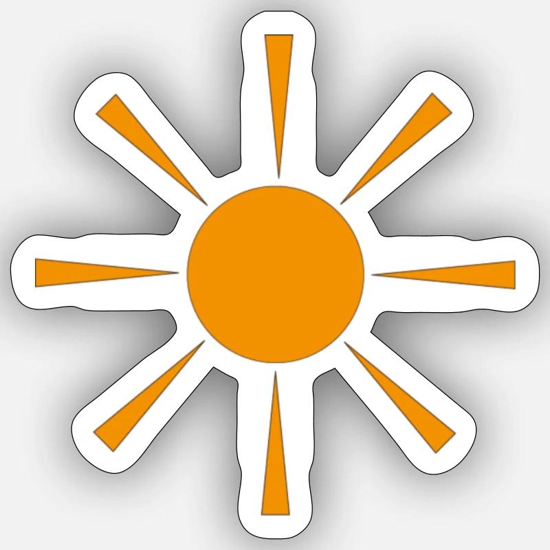 Sonne - Sticker Größe S (10 x 10 cm) - Mattweiß