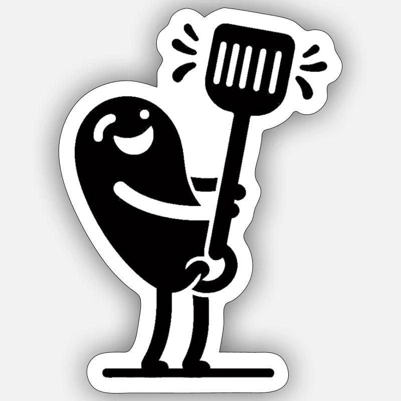 Wurst - Sticker Größe S (10 x 10 cm) - Mattweiß
