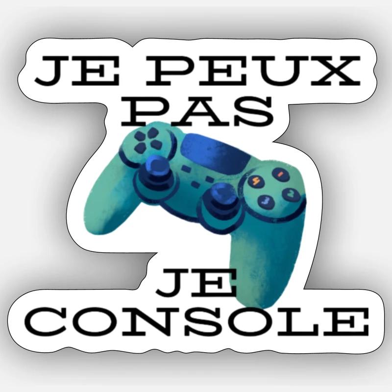 Je peux pas; Je console - Sticker taille S (10 x 10 cm) - blanc mat
