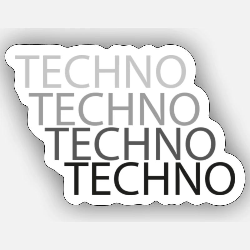 Techno Sticker Größe S (10 x 10 cm)