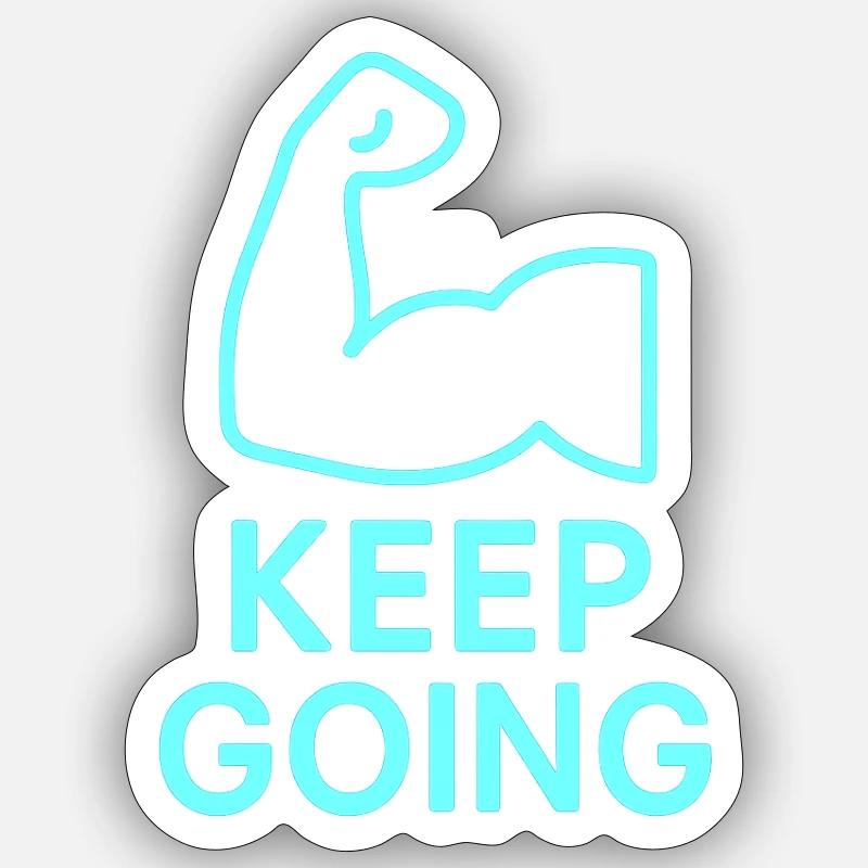 Durchhaltearm Keep Going - Sticker size S (10 x 10 cm) - white matte
