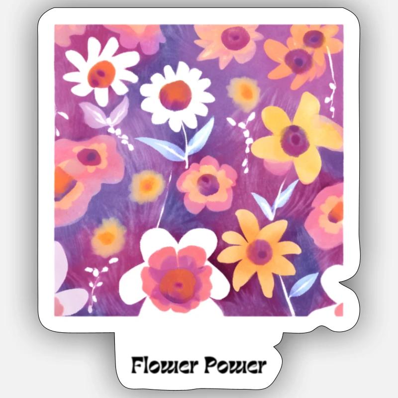 Puissance des fleurs Sticker taille S (10 x 10 cm)
