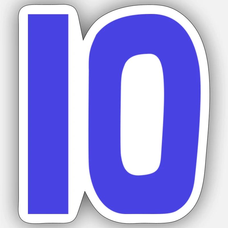 10. 10 ANS. 10e ANNIVERSAIRE. ANNIVERSAIRE 10 ANS. - Sticker taille S (10 x 10 cm) - blanc mat