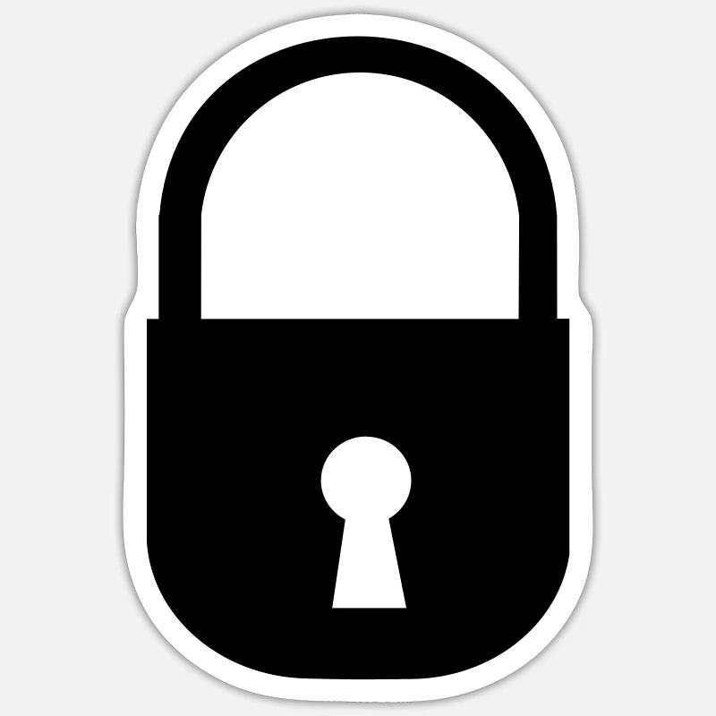 Lock - Sticker size S (10 x 10 cm) - white matte