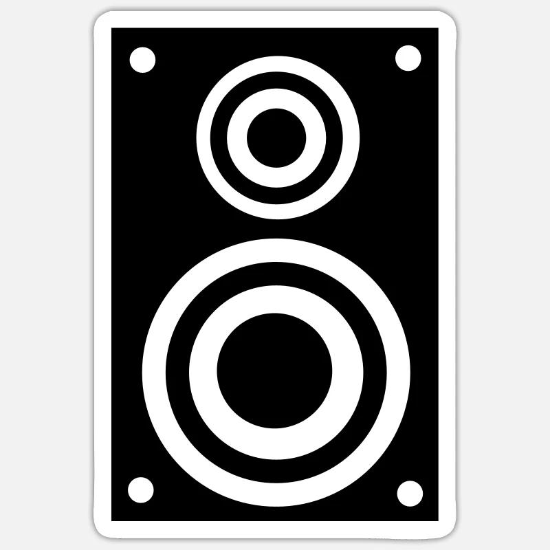 Speaker - music - Sticker size S (10 x 10 cm) - white matte