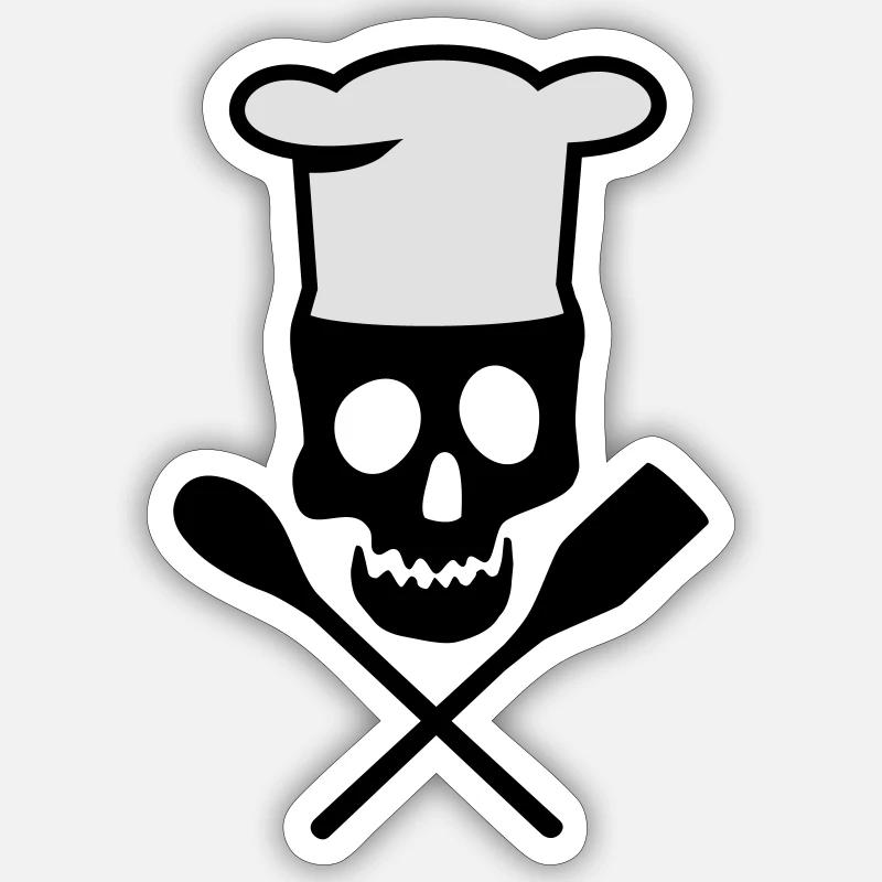 cuisinier - Sticker taille S (10 x 10 cm) - blanc mat