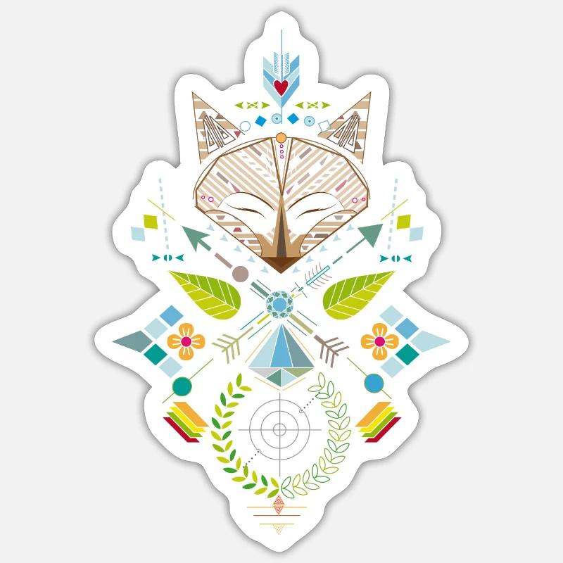 Fuchs Jagd - Sticker Größe S (10 x 10 cm) - Mattweiß