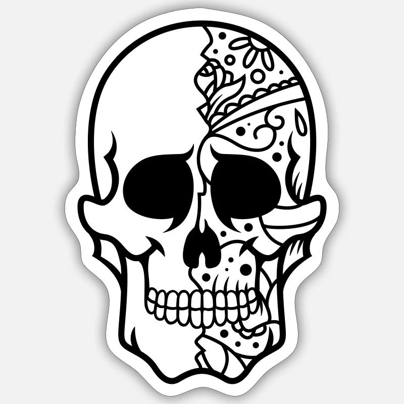 Skull - Sticker size S (10 x 10 cm) - white matte
