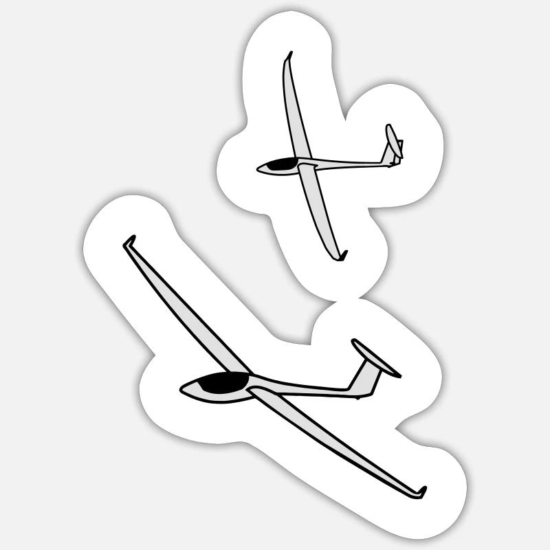 gliding glider pilot - Sticker size S (10 x 10 cm) - white matte