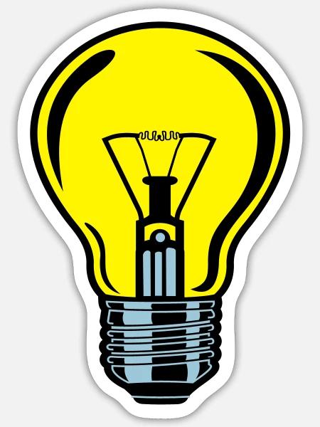 Glühbirne - Sticker Größe S (10 x 10 cm) - Mattweiß