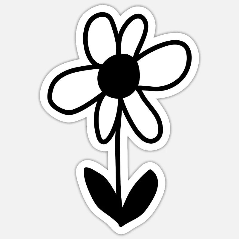 Blümchen (mono) Sticker Größe S (10 x 10 cm)