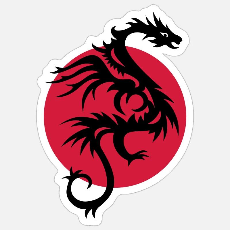 DRAGON SUN - Sticker size S (10 x 10 cm) - white matte