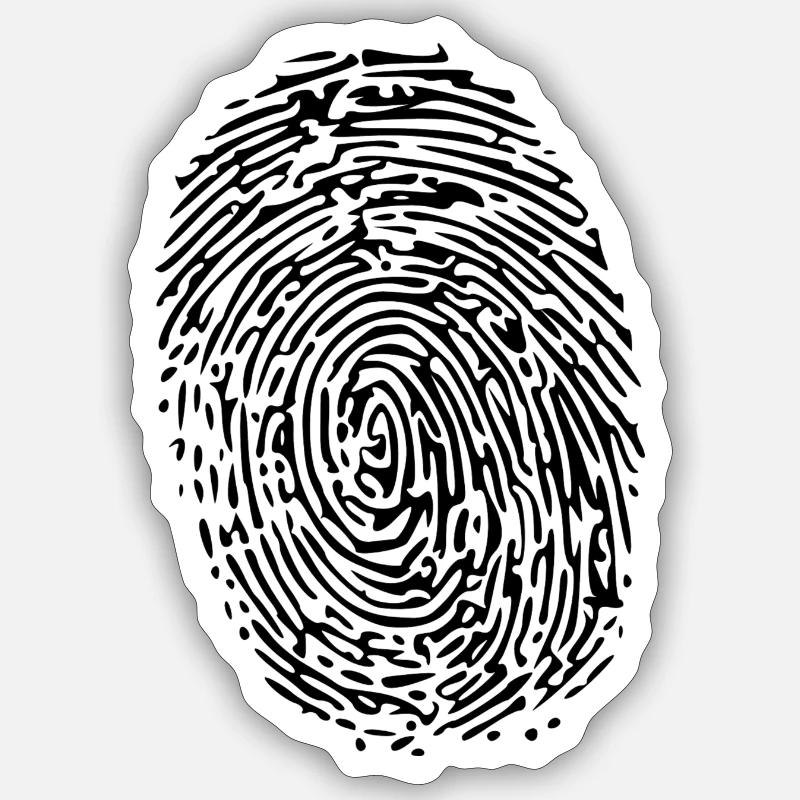 empreinte digitale - Sticker taille S (10 x 10 cm) - blanc mat