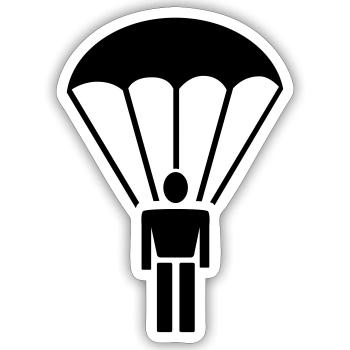 6061912 125958675 Fallschirmspringer - Sticker Größe S (10 x 10 cm) - Mattweiß - Vorne