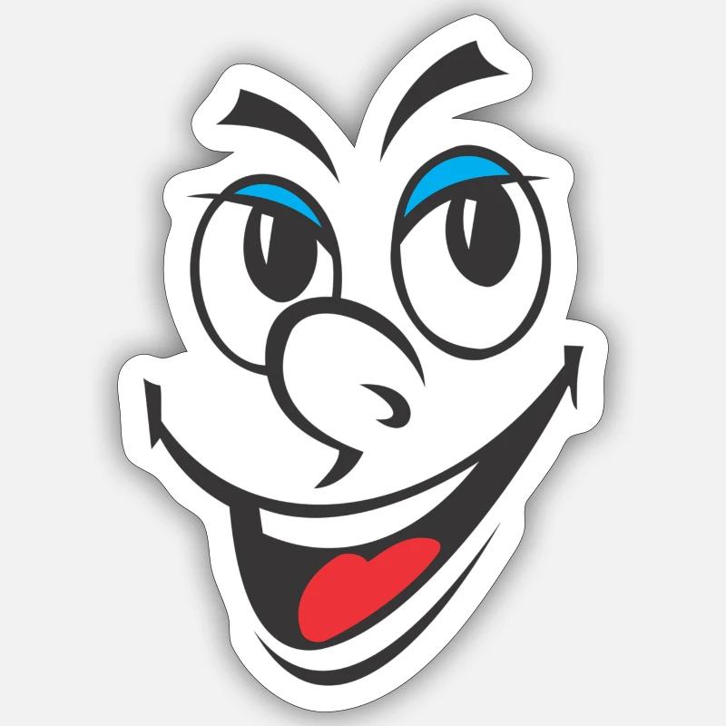 Smiley - Sticker Größe S (10 x 10 cm) - Mattweiß