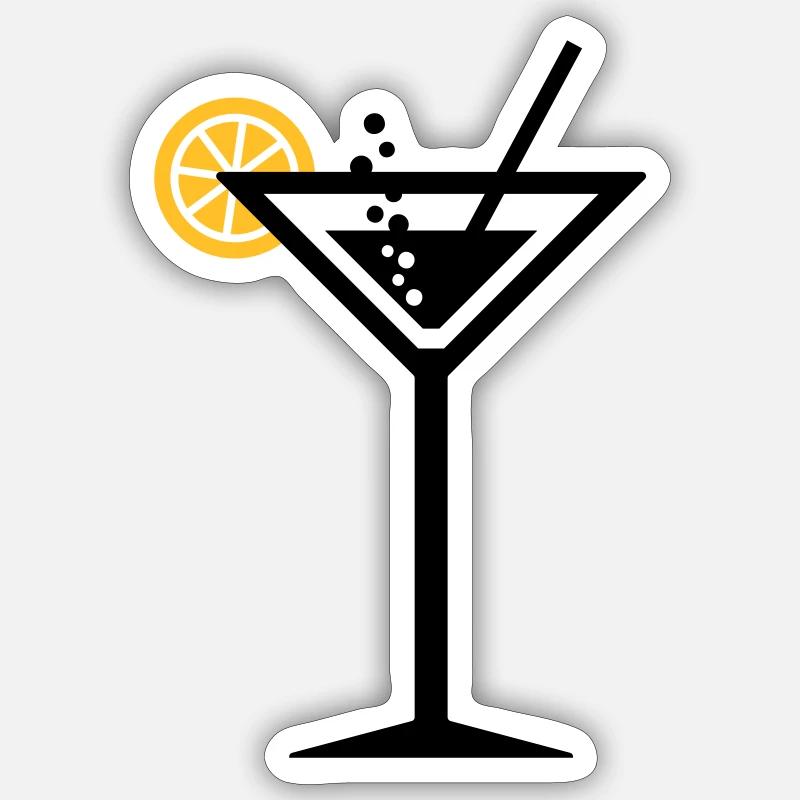 Cocktail - Sticker Größe S (10 x 10 cm) - Mattweiß