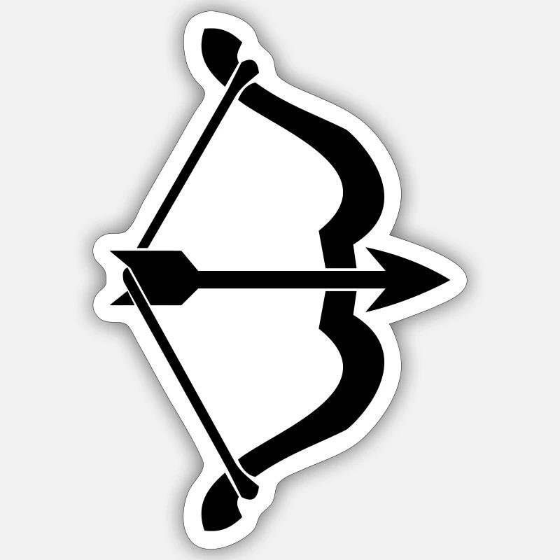 bow and arrow - Sticker size S (10 x 10 cm) - white matte