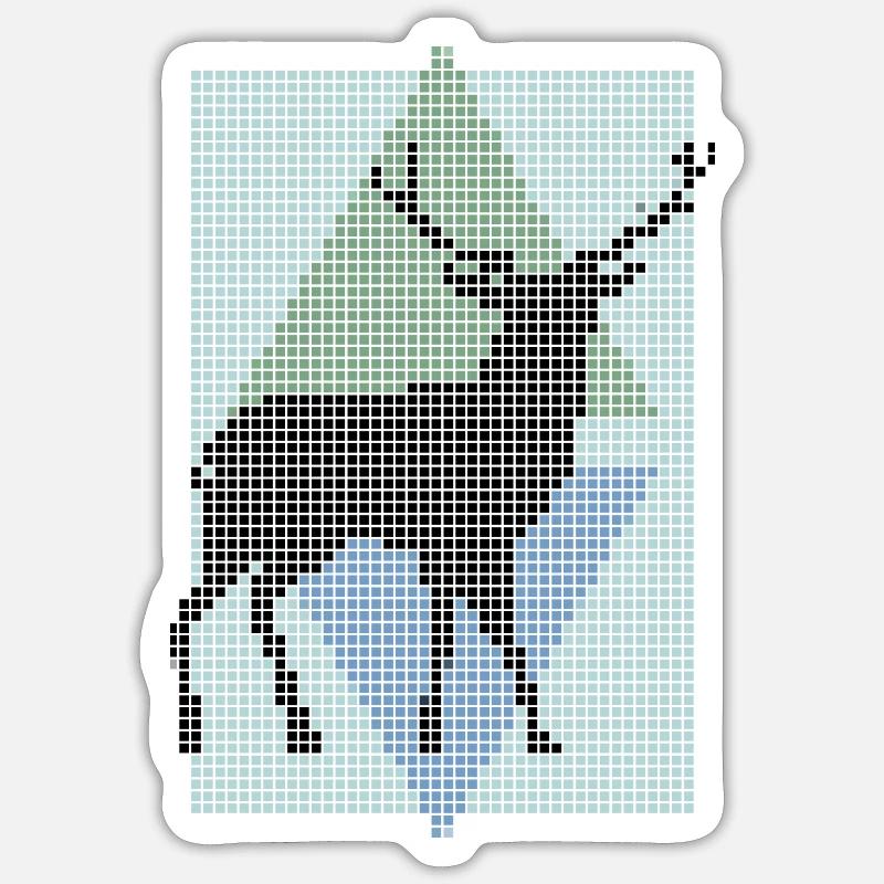 cerf - Sticker taille S (10 x 10 cm) - blanc mat