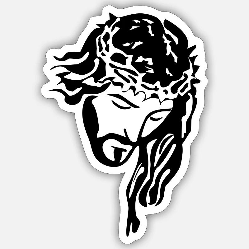 Jésus-Christ - Sticker taille S (10 x 10 cm) - blanc mat