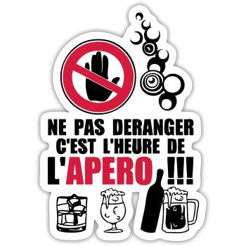 not disturb time apero2 - Sticker size S (10 x 10 cm) - white matte - Front