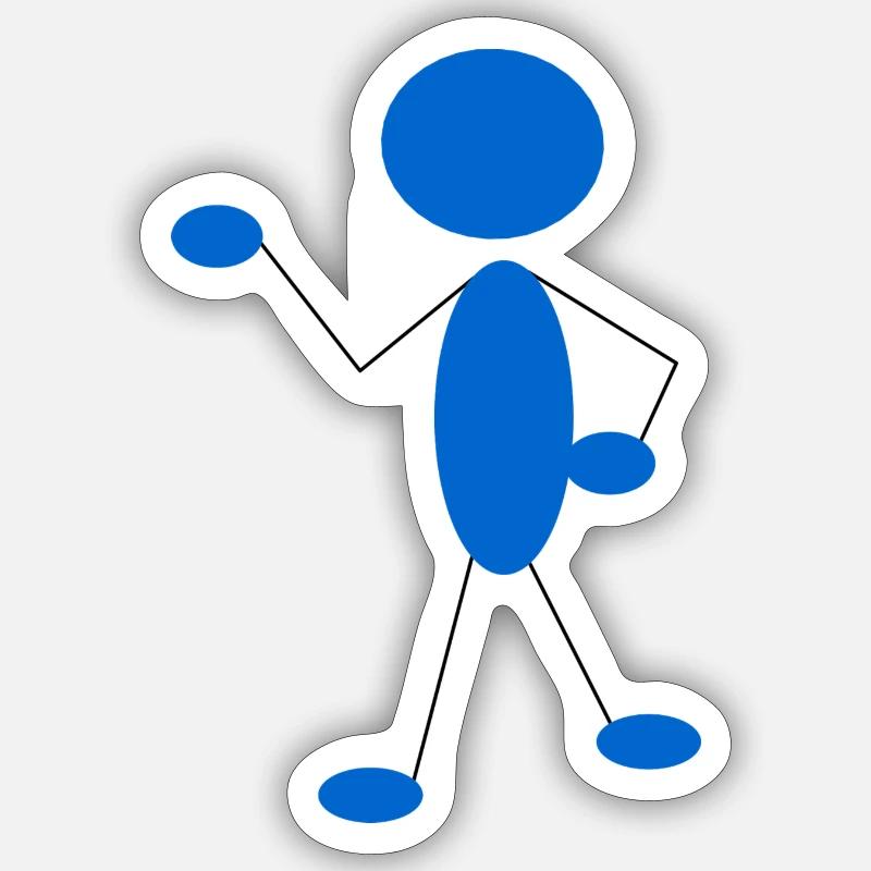 Strichmännchen - Sticker Größe S (10 x 10 cm) - Mattweiß