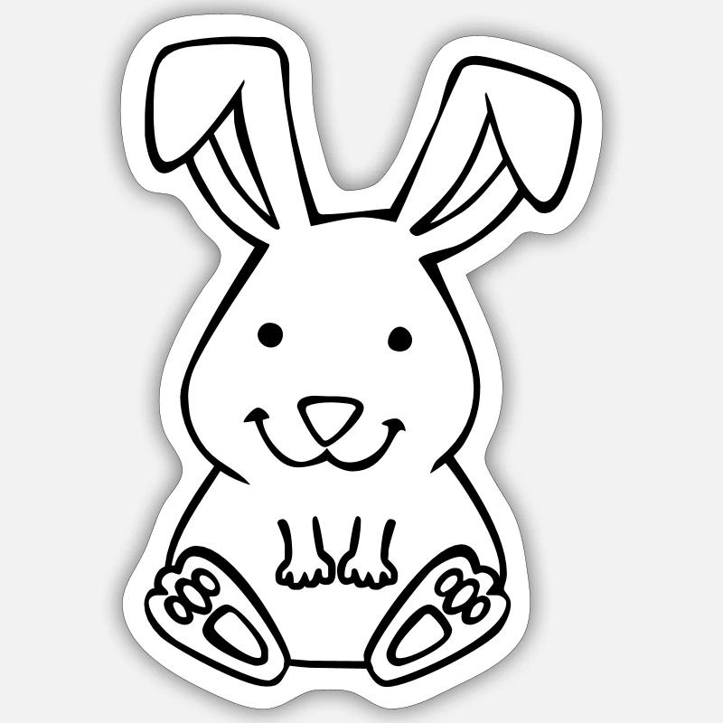 cute bunny - Sticker Größe S (10 x 10 cm) - Mattweiß