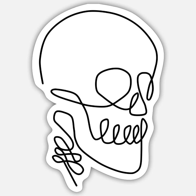 crâne - Sticker taille S (10 x 10 cm) - blanc mat