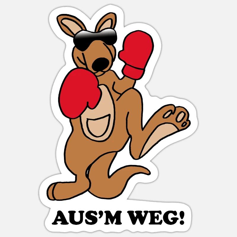 kangaroo - Sticker size S (10 x 10 cm) - white matte