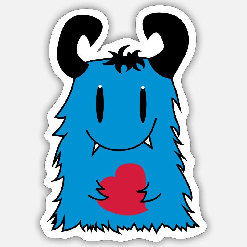 Monstre bouclé Sticker taille S (10 x 10 cm)
