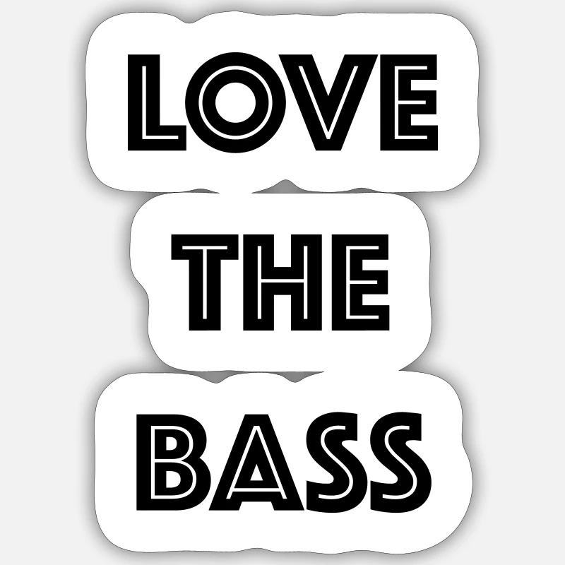 Aime la basse Sticker taille S (10 x 10 cm)