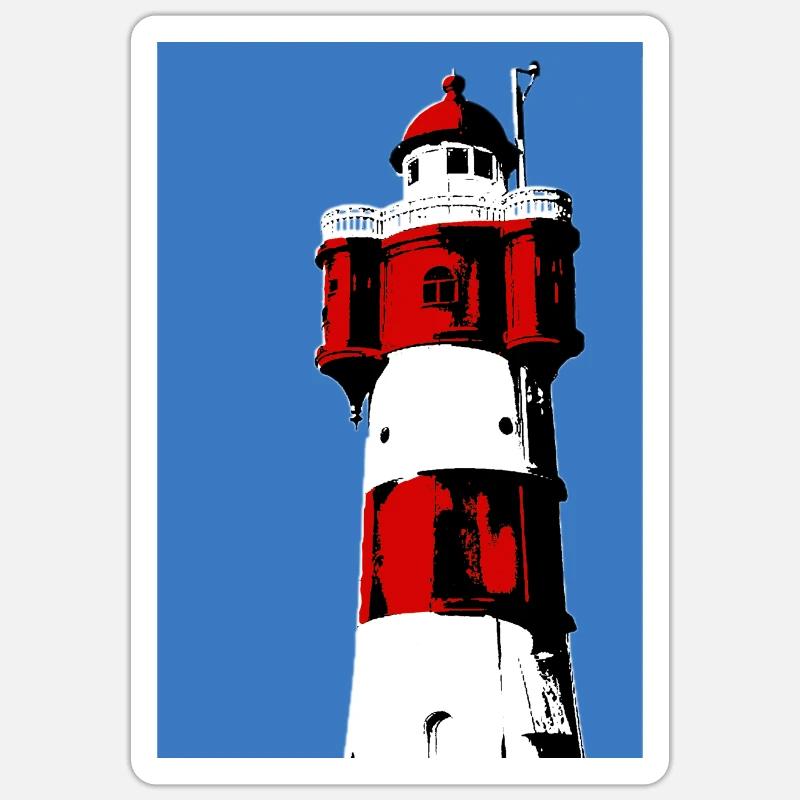 Phare Roter Sand2 - Sticker taille S (10 x 10 cm) - blanc mat